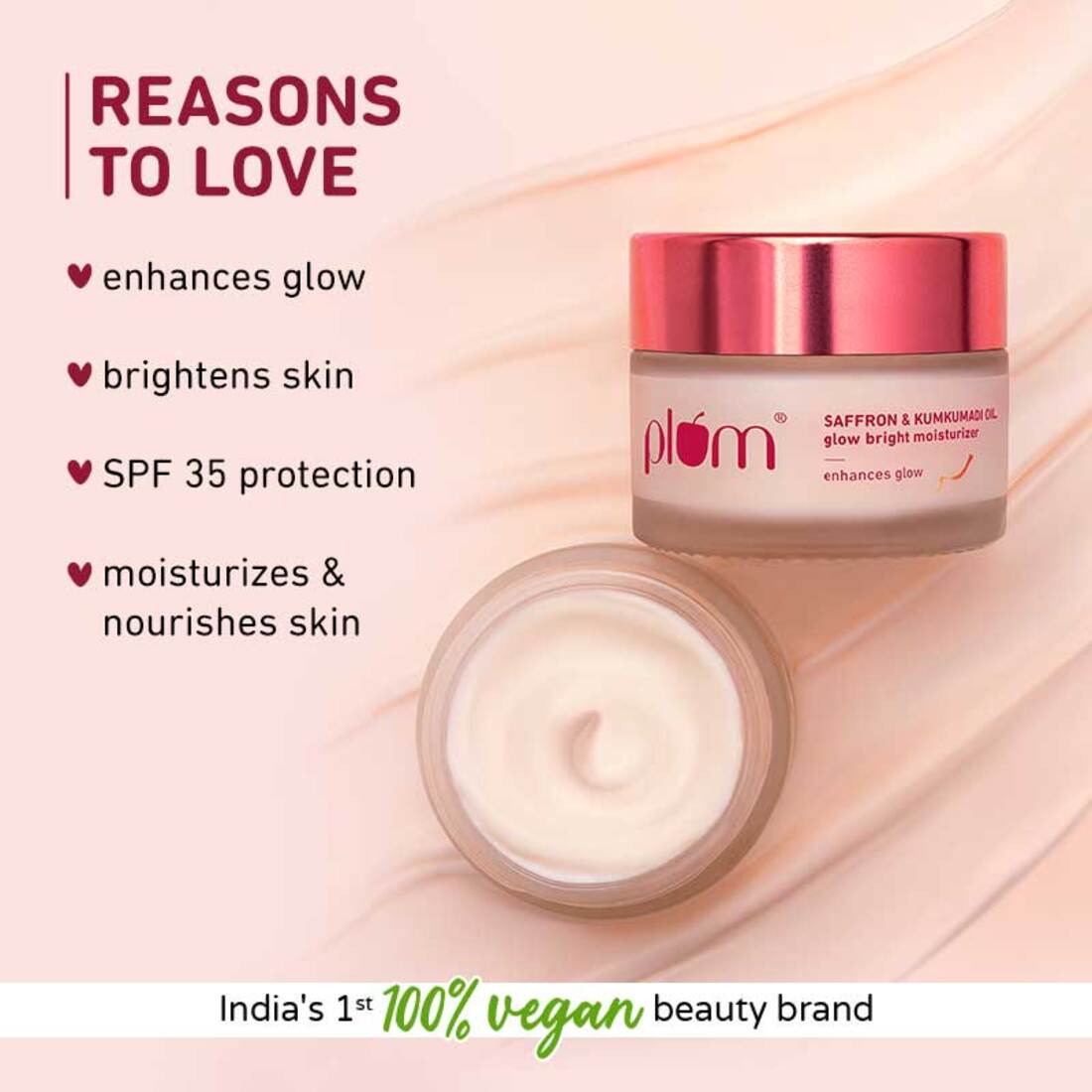 Plum Saffron & Kumkumadi Oil Glow Bright Moisturizer SPF 35 50g - image 2
