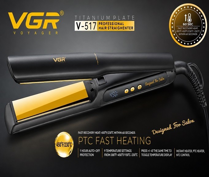 VGR V-517 Titanium Plate Professional Hair Straightener