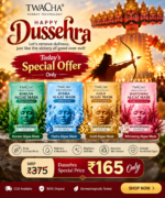 TWACHA Dussehra special offer poster, Algae Masks ₹165